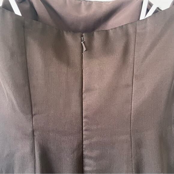 Belsoie Brown Strapless Gown Size 4 Empire Waist Flowy Formal wedding - Picture 7 of 7